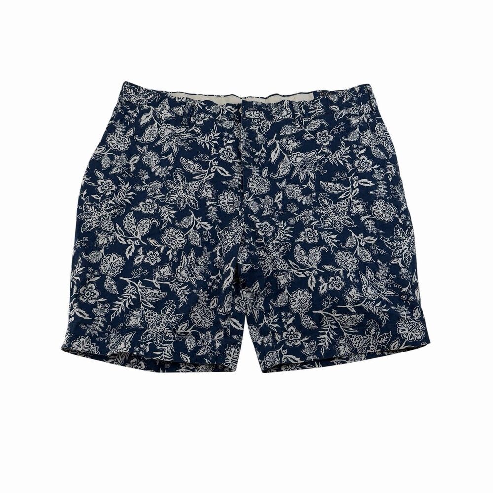 Polo Ralph Lauren Shorts Mens 38 Classic Fit 9" Blue Floral Flat Front Summer